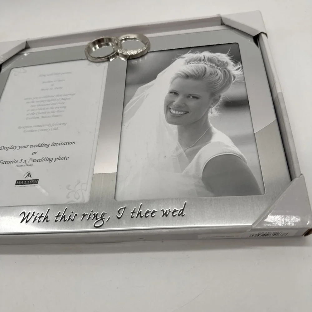 Malden Wedding Picture Frame Mr & Mrs 5x7 Photo 11 1/4